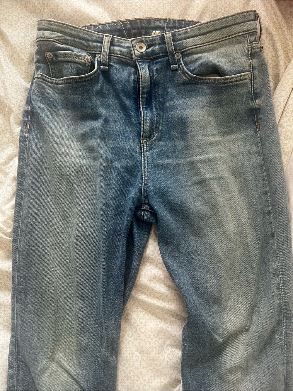 Rag & Bone High -Rise Light Blue Skinny Jeans - Picture 3 of 4